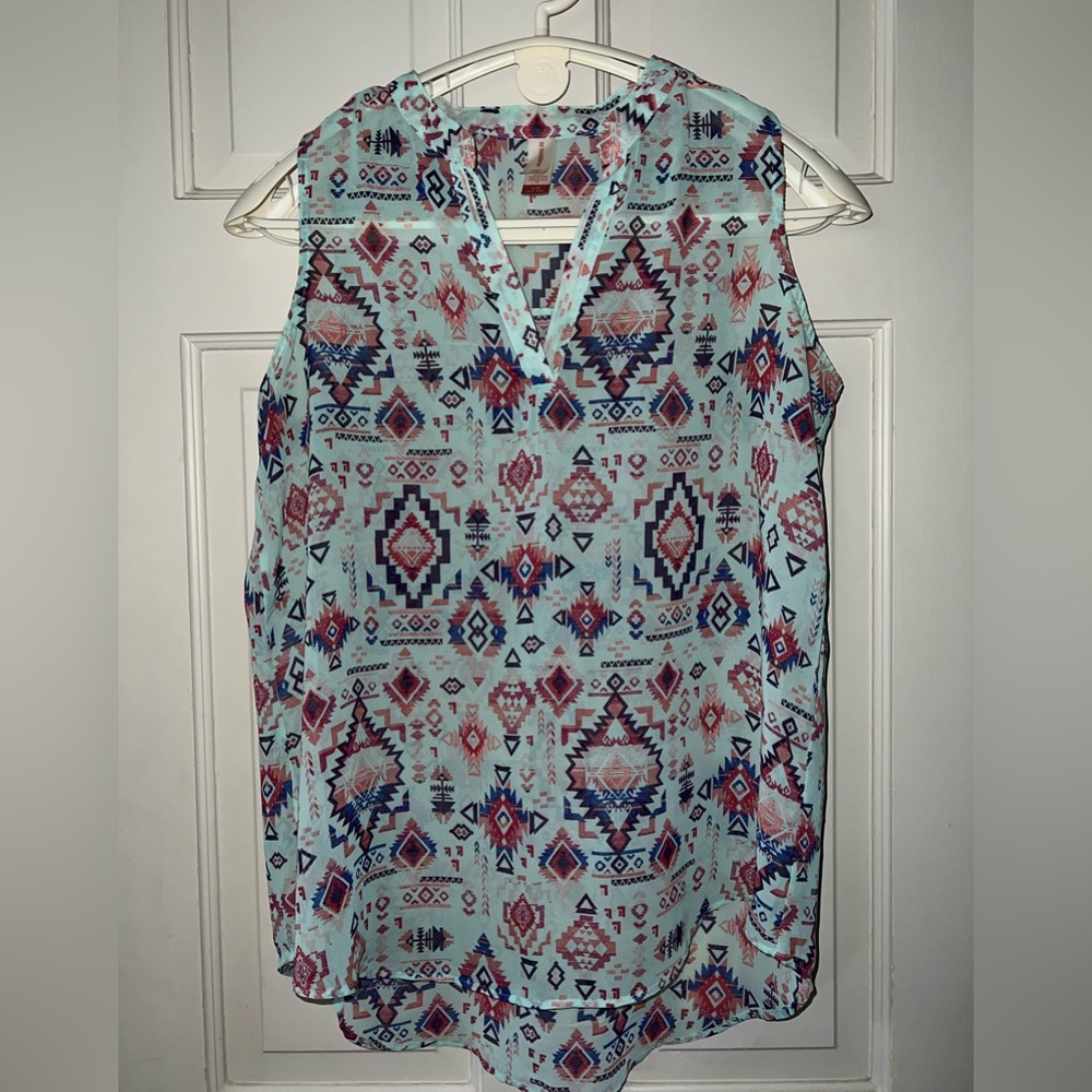 Sheer Aztec style top size large